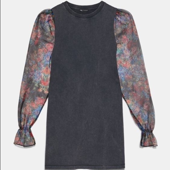 Zara- Contrasting Organza Dress Size Small - Picture 1 of 10